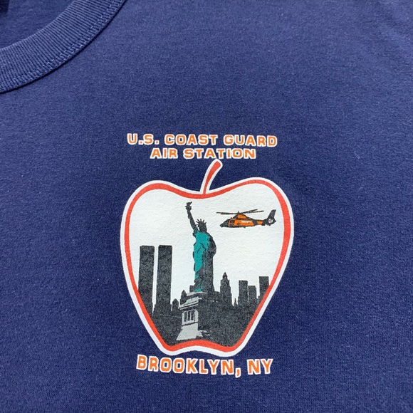 Vintage US Coast Guard Air Station Brooklyn NY navy t-shirt XL - Picture 3 of 6